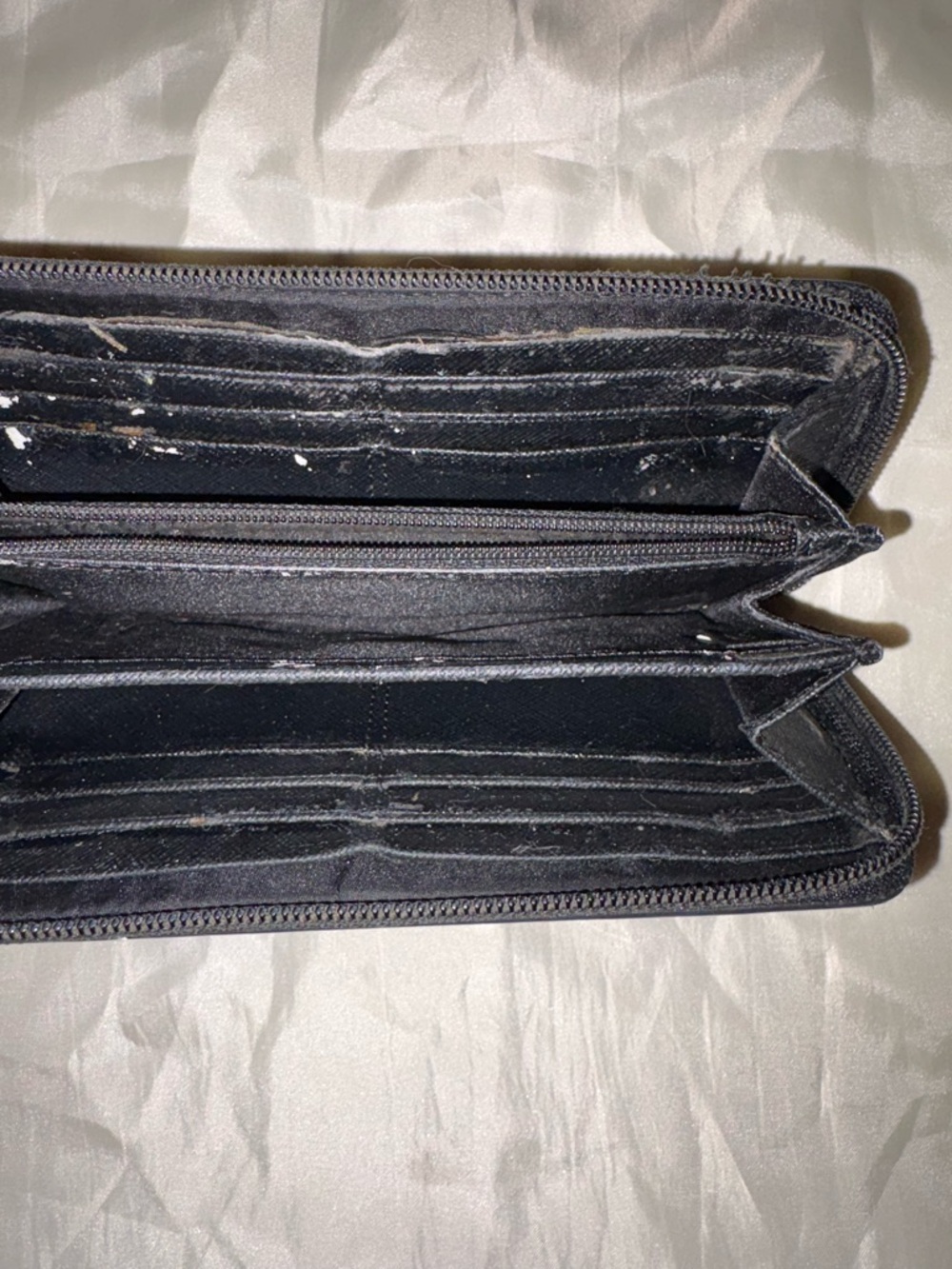 Coach Black Signature Zip Wallet with Logo Charm - Picture 3 of 4